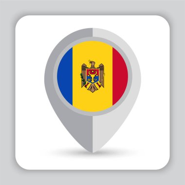 Moldova Bayrak Pin Haritası Simgesi