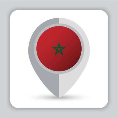 Fas Bayrağı Pin Haritası Simgesi