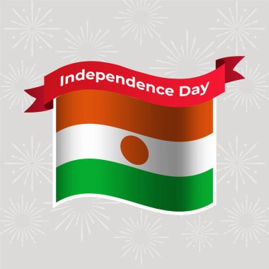 Niger Wavy Flag Independence Day Banner Background clipart