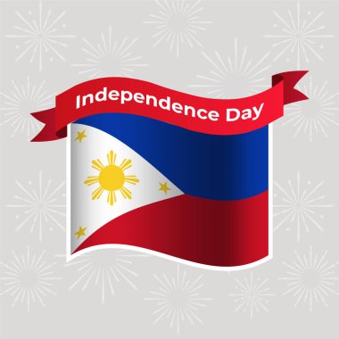 Filipinler Dalgalı Bayrak Bağımsızlık Günü Arkaplanı
