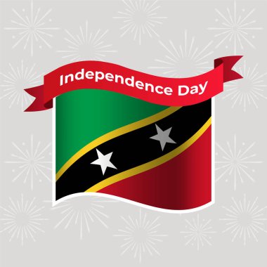 Saint Kitts ve Nevis Dalgalı Bayrak Bağımsızlık Günü Arkaplanı