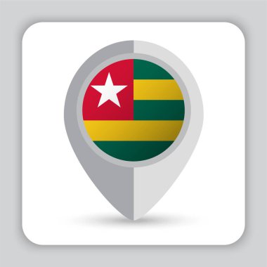 Togo Flag Pin Haritası Simgesi