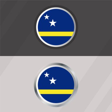 Vektör Curacao Yuvarlak Bayrak Şablonu