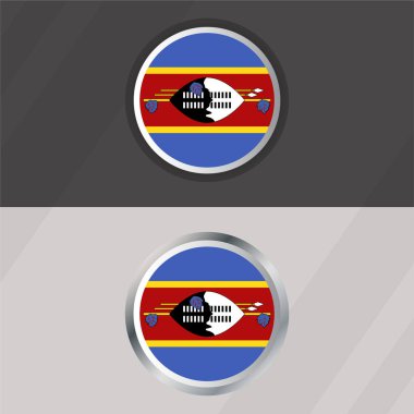 Vektör Eswatini Yuvarlak Bayrak Şablonu