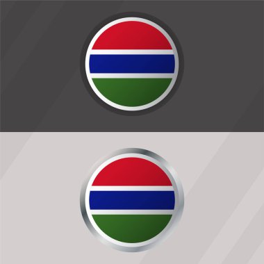 Vector Gambia Round Flag Template clipart