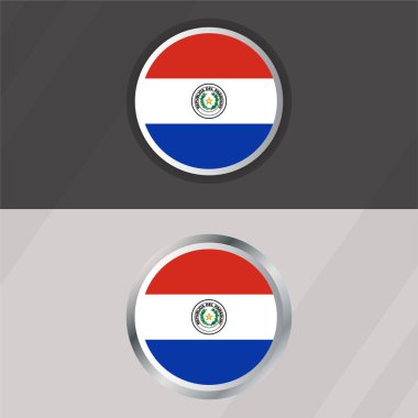 Vektör Paraguay Yuvarlak Bayrak Şablonu