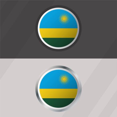Vektör Ruanda Yuvarlak Bayrak Şablonu