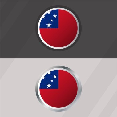 Vektör Samoa Yuvarlak Bayrak Şablonu