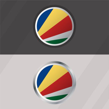 Vektör Seyşeller Yuvarlak Bayrak Şablonu