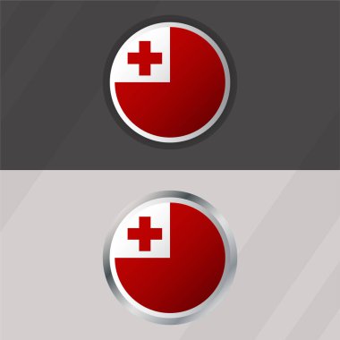 Vektör Tonga Yuvarlak Bayrak Şablonu