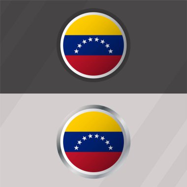 Vektör Venezuela Yuvarlak Bayrak Şablonu