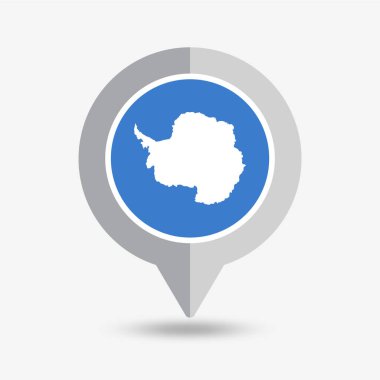 Antarktika Konumu Pin Simgesi Vektör İllüstrasyonu