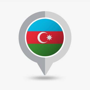 Azerbaycan Konumu Pin Simgesi Vektör İllüstrasyonu