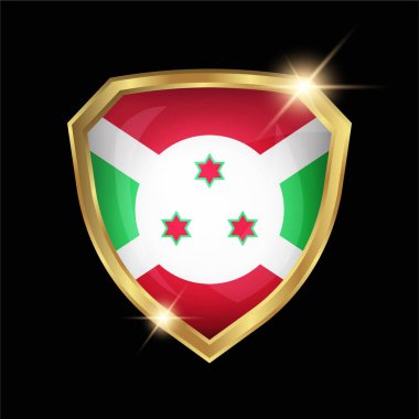 Burundi Bayrağı Altın Kalkan Logosu