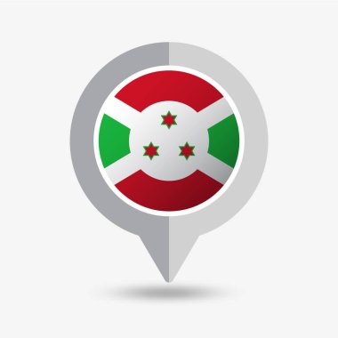 Burundi Konum Pin Simgesi Vektör İllüstrasyonu