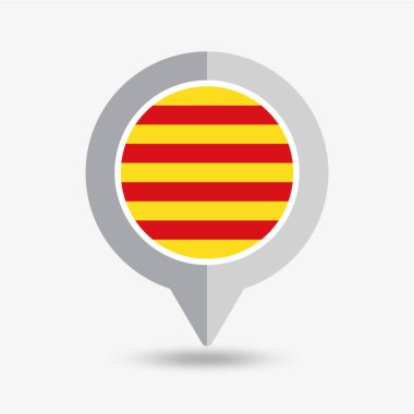 Katalonya Konumu Pin Simgesi Vektör İllüstrasyonu