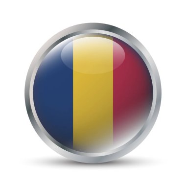 Chad Flag 3D Rozet Çizimi