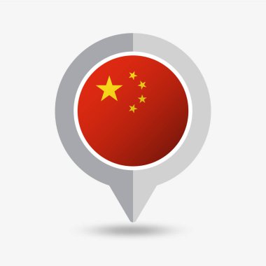 Çin Konumu Pin Simgesi Vektör İllüstrasyonu