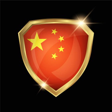 Çin Bayrağı Altın Kalkan Logosu