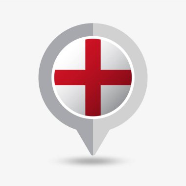 İngiltere Konumu Pin Simgesi Vektör İllüstrasyonu