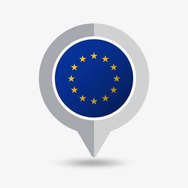 Avrupa Birliği Konumu Pin Simgesi Vektör İllüstrasyonu