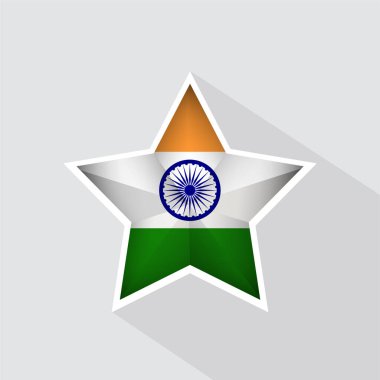 India Flag Star Shape Icon