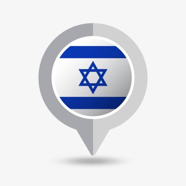 İsrail Konumu Pin Simgesi Vektör İllüstrasyonu