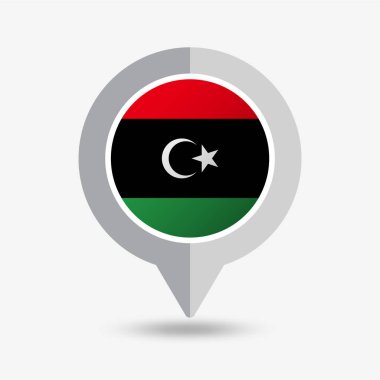 Libya Konumu Pin Simgesi Vektör İllüstrasyonu