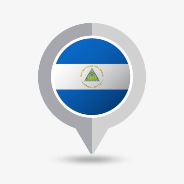 Nikaragua Konumu Pin Simgesi Vektör İllüstrasyonu