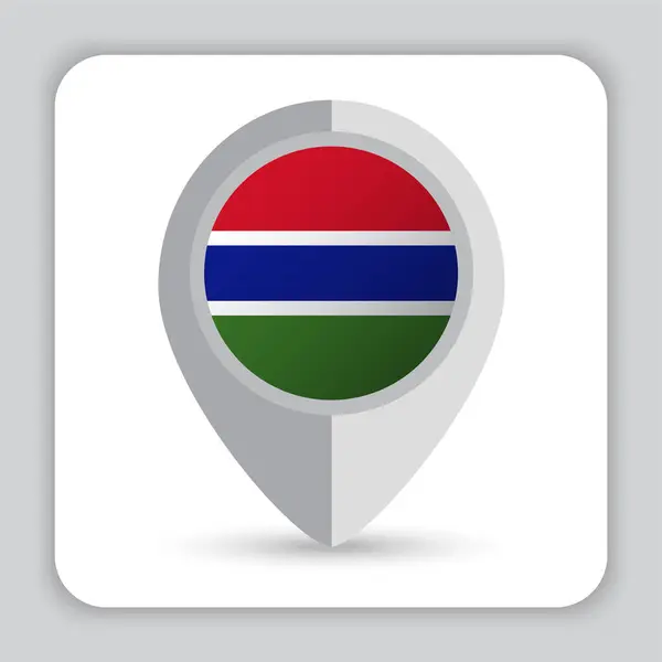 stock vector Gambia Flag Pin Map Icon