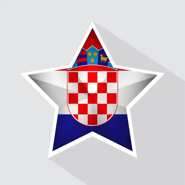 stock vector Croatia Flag Star Shape Icon