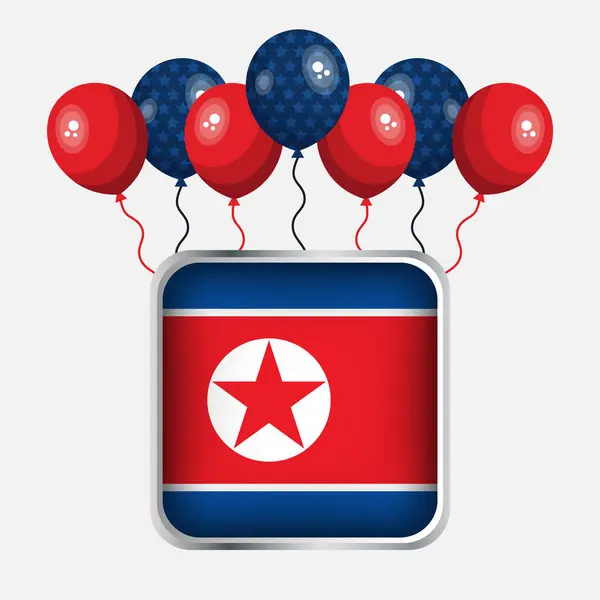 stock vector North Korea Flag Independence Day Celebration