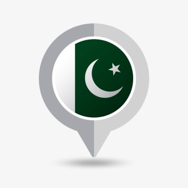 Pakistan Konumu Pin Simgesi Vektör İllüstrasyonu
