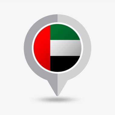 Birleşik Arap Emirlikleri Konumu Pin Simgesi Vektör İllüstrasyonu