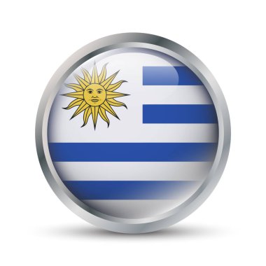 Uruguay Bayrak 3D Rozet İllüstrasyonu