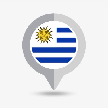 Uruguay Konumu Pin Simgesi Vektör İllüstrasyonu