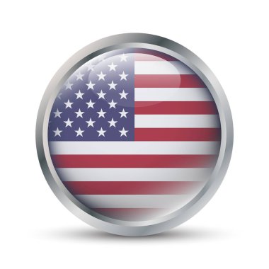 USA Flag 3D Rozet İllüstrasyonu