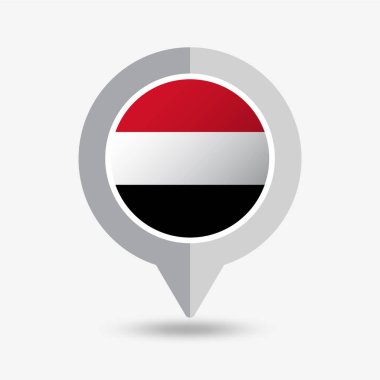 Yemen Konumu Pin Simgesi Vektör İllüstrasyonu