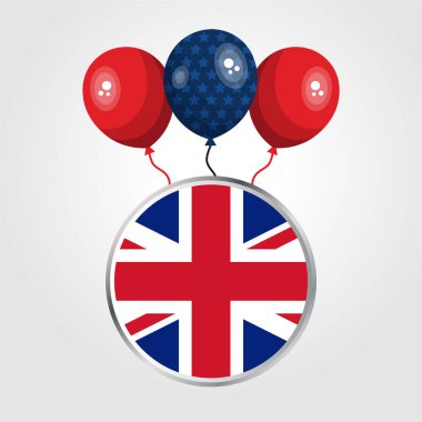 Balonlarla Birleşik Krallık Ulusal Bayrağını Kutlama