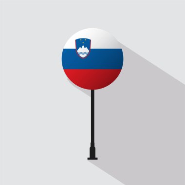 Slovenya Ulusal Çemberi Bayrak Vektörü İllüstrasyonu İmzalandı