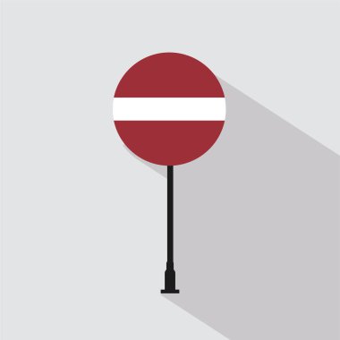 Letonya Ulusal Çember İşareti Bayrak Vektörü İllüstrasyonu