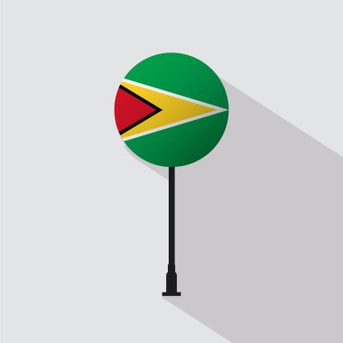 Guyana Ulusal Çember İşareti Bayrak Vektörü İllüstrasyonu