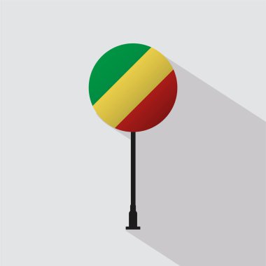 Kongo Cumhuriyeti Ulusal Çember İşareti Bayrak Vektörü İllüstrasyonu