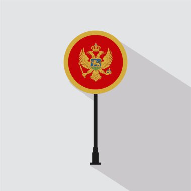 Karadağ Ulusal Çemberi Bayrak Vektörü İllüstrasyonunu İmzala