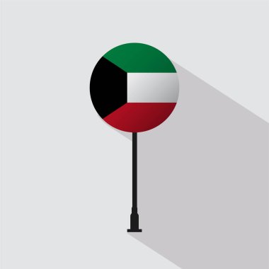 Kuveyt Ulusal Çember İşareti Bayrak Vektörü İllüstrasyonu