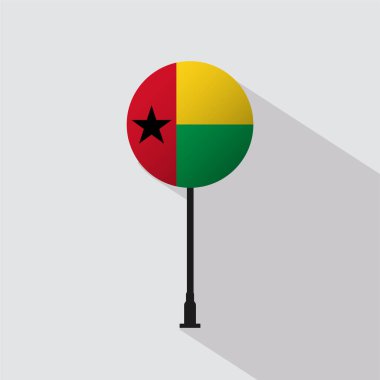 Gine Bissau Ulusal Çember İşareti Bayrak Vektörü İllüstrasyonu