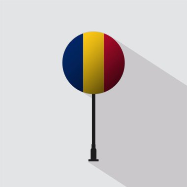 Romanya Ulusal Çemberi Bayrak Vektörü İllüstrasyonu İmzalandı