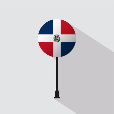 Dominik Cumhuriyeti Çemberi Bayrak Vektörü İllüstrasyonu