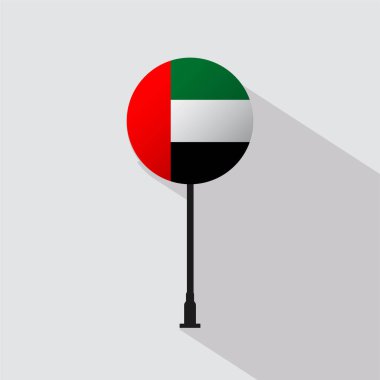 Birleşik Arap Emirlikleri Ulusal Çember İşaretli Bayrak Vektörü İllüstrasyonu
