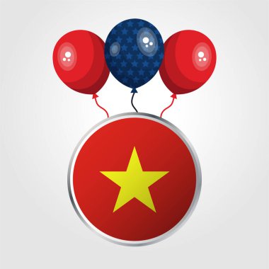 Vietnam Ulusal Bayrağını Balonlarla Kutlayın